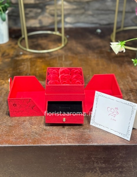 scrigno sorpresa 9 rose